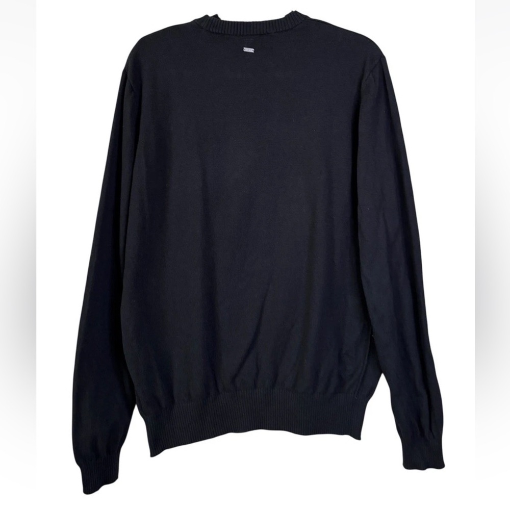 Vuroi Fluent Sweater Men's Black Medium M Cotton Cashmere Crew Neck Pullover Top - Picture 3 of 4